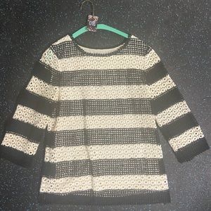 Talbots black and cream top. Size xs